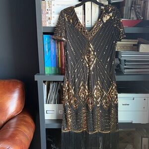 !it jeans Black and Gold Beaded Dress